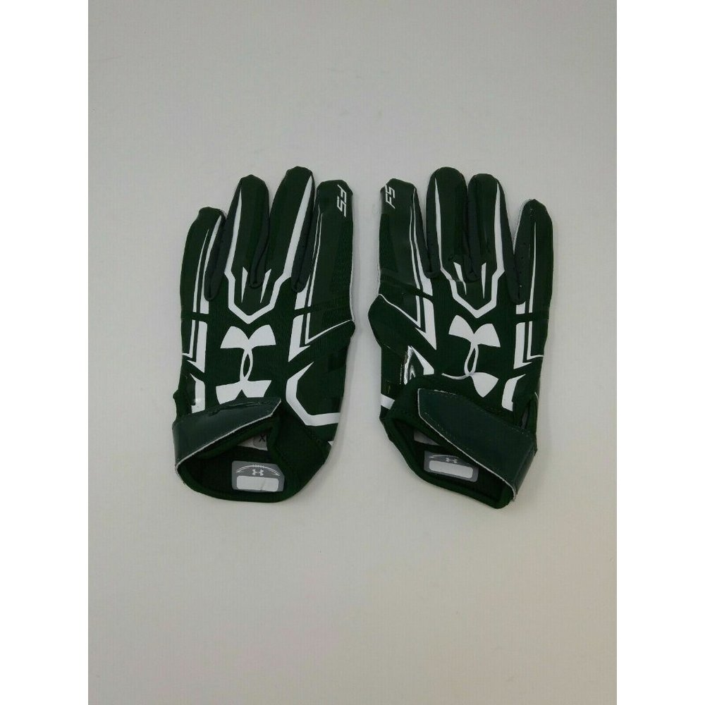 New Under Armour Men's Green/Green/White WR Football Gloves - Size 2XLarge